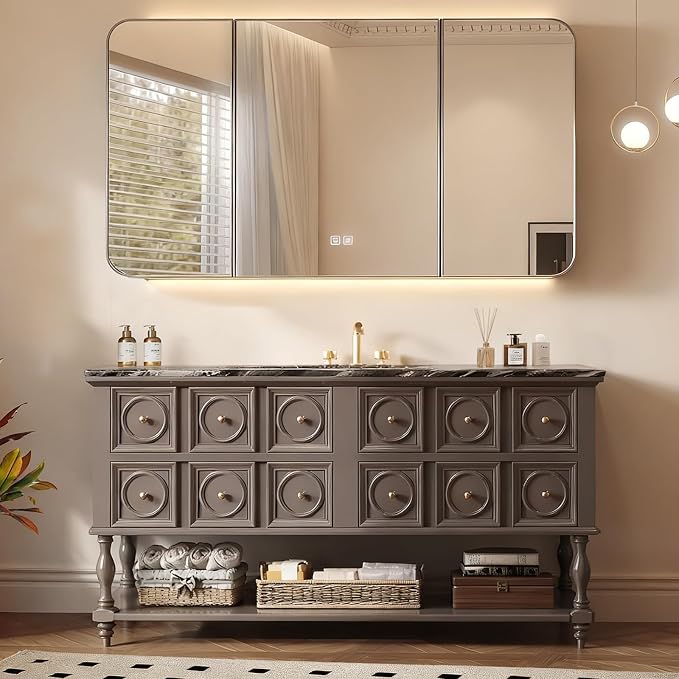 64IN Bathroom Vanity with Sink by ZGNBSD