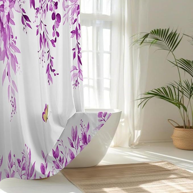 No Hook Shower Curtain and Liner Set, Bath Curtain Sets - Image 2