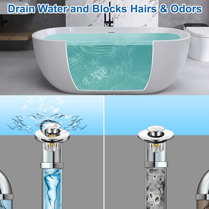 Bathtub Drain Stopper, Pop-Up Tub Stopper - Image 2
