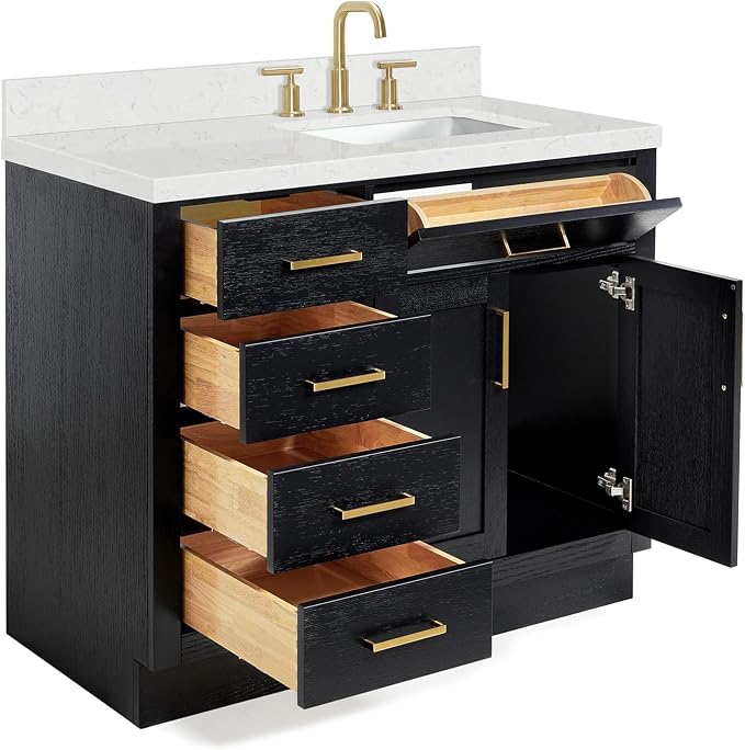 ARIEL Hepburn 42 Inch Single Rectangular Sink Bathroom Vanity - Image 6
