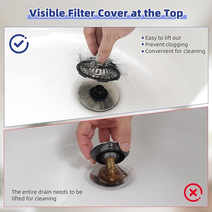 Metal 2 Pack Bathtub Drain Stopper - Image 5