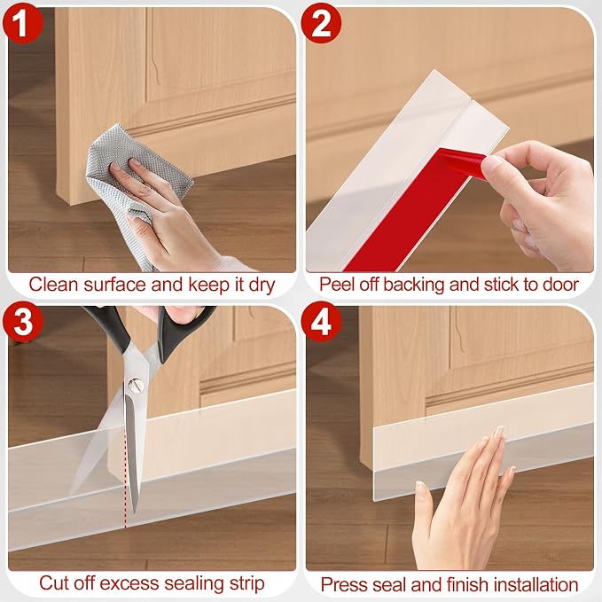 MYFAMIREA Door Weather Stripping 2IN x 40FT Door Draft Stopper Seal Tape - Image 5