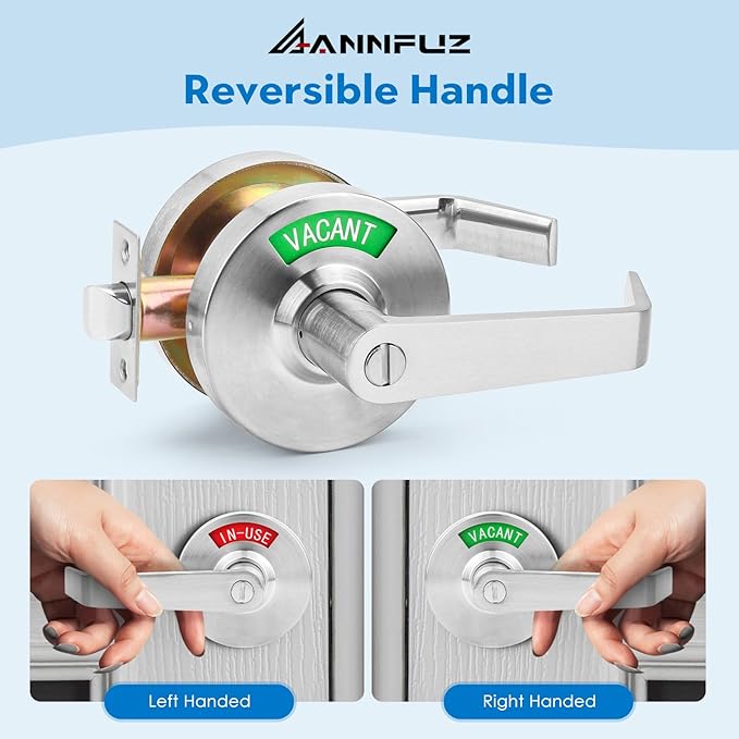 Vacant Occupied Bathroom Door Handle Lock, Privacy Lever - Image 4