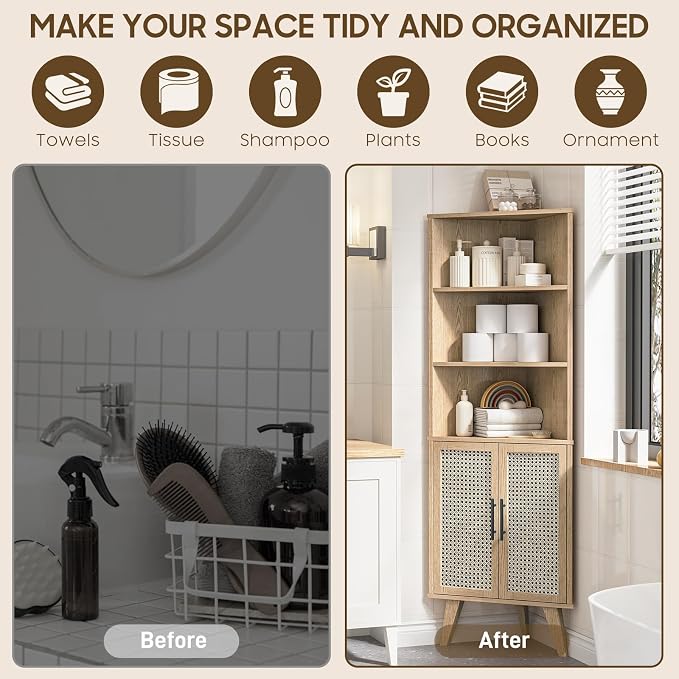 Corner Storage Cabinet, Free Standing Corner Storage Cabinet - Image 4