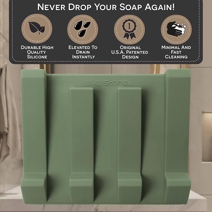 Silicone Soap Dish Self Draining Bar Soap Holder - Image 3