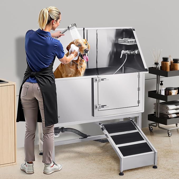 VEVOR Stainless Steel Dog Washing Station, Professional 62 inch Pet Grooming - Image 8