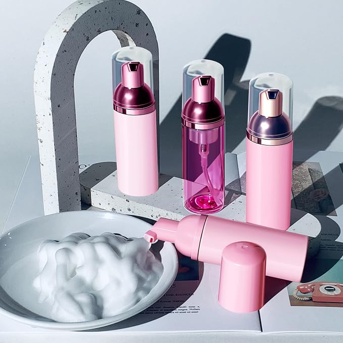 Lil Ray 2 Oz Empty Pink Foam Pump Bottle, Travel Foamer Soap Dispenser - Image 5