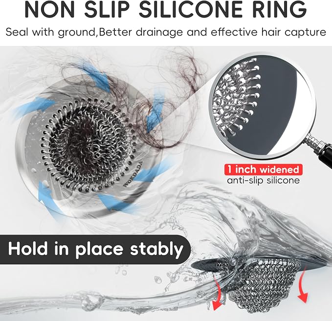 Bathtub Drain Hair Catcher, Wokdada Fast Drainage Shower Drain Hair Catcher - Image 5