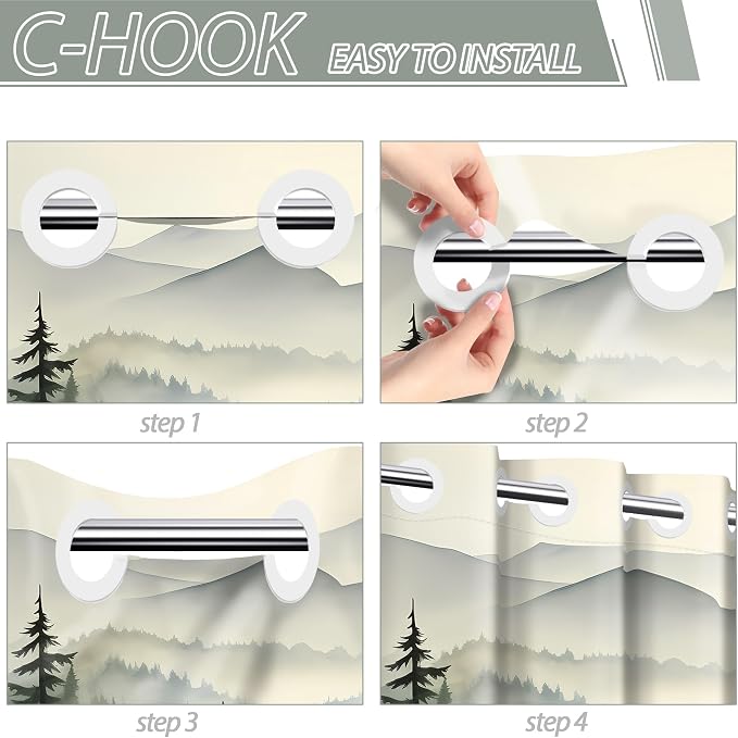 Forest Hookless Shower Curtain - Image 7