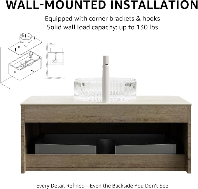 Yayzy 36” Floating Bathroom Vanity - Image 7