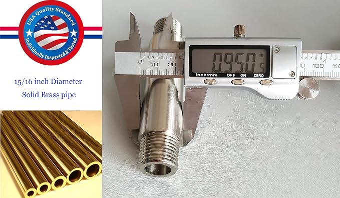 Aquaiaw Shower Arm and O-Ring Flange, 3 inch, Solid Brass, Both Soldered 1/2 - Image 3