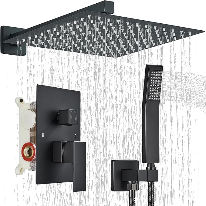 Shower Faucet Matte Black Shower System by ACKWAVE