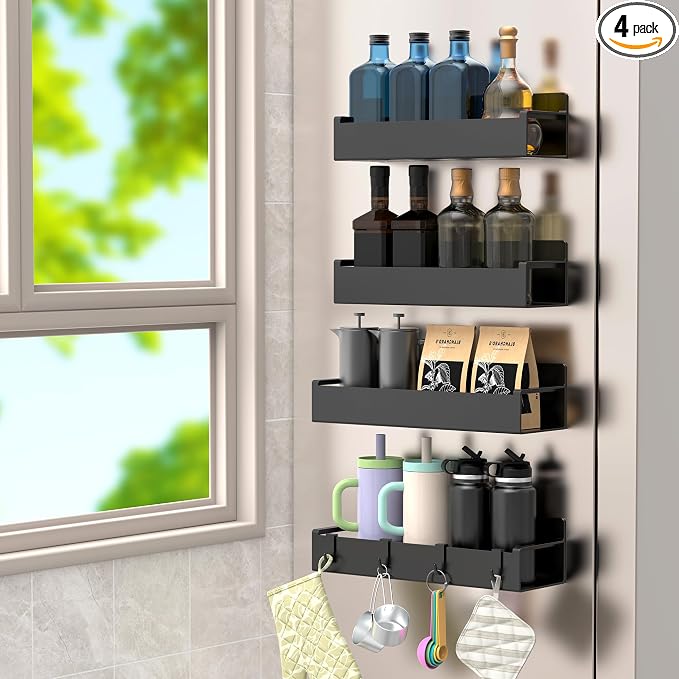 4 Pack Magnetic Spice Rack Organizer by HuggieGems