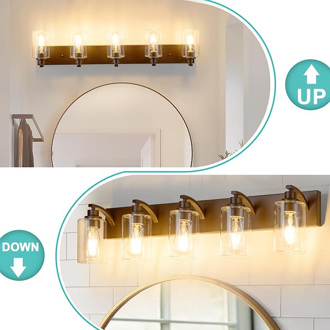 5-Light Bathroom Light Fixtures Modern ORB Vanity Lights - Image 4