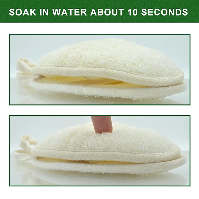 Natural Loofah Exfoliating Body Scrubber, Made - Image 3