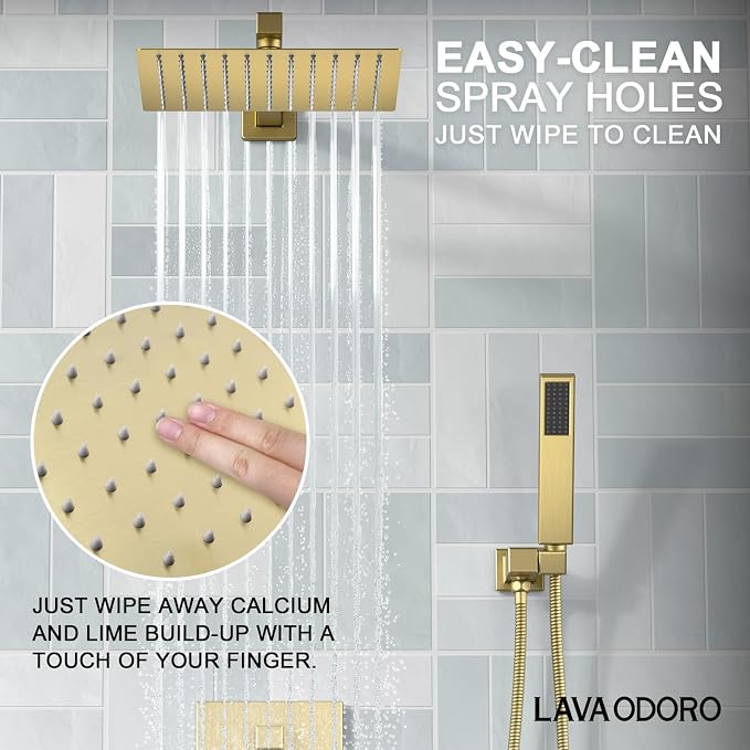 Lava Odoro Modern 2-Setting Square Shower System - Image 4