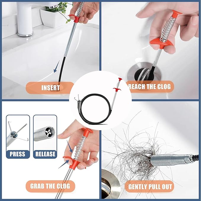 2-Pack Drain Snake & Clog Remover Tool - Image 5