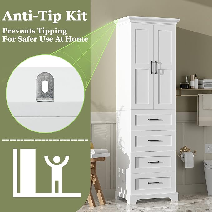 72" Tall Narrow Storage Cabinet - Image 8