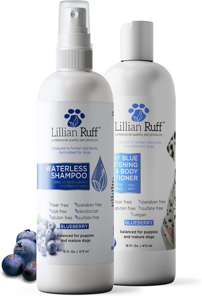 Lillian Ruff PRO Formula Blueberry Waterless Dog Shampoo & Berry Blue by LillianRuff