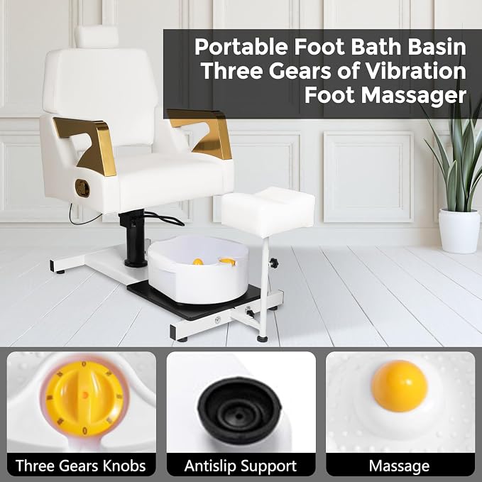Pedicure Chair, Pedicure Station No Plumbing Adjustable Height Reclining - Image 6