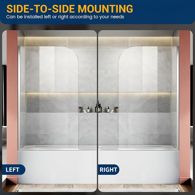 Bathtub Shower Glass Panel, Simple Shower Door Panel Easy to Install - Image 6