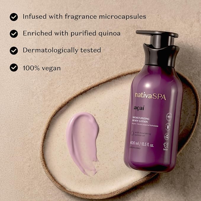 Nativa SPA by O Boticário, Açaí Moisturizing Body Lotion | Long-Lasting - Image 3