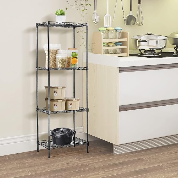 BNSPLY 4 Tier Wire Shelving Unit, Height Adjustable Wire Shelves, Metal Storage - Image 6