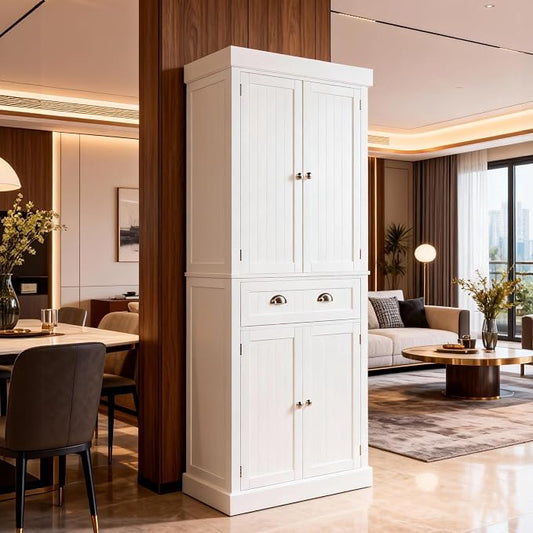 VINGLI 71-Inch White Storage Cabinets by VINGLI