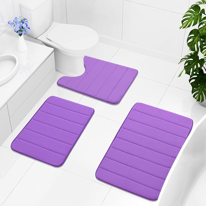 Buganda Memory Foam Bath Mat, Ultra Soft and Non-Slip Bathroom Rugs, Water - Image 8