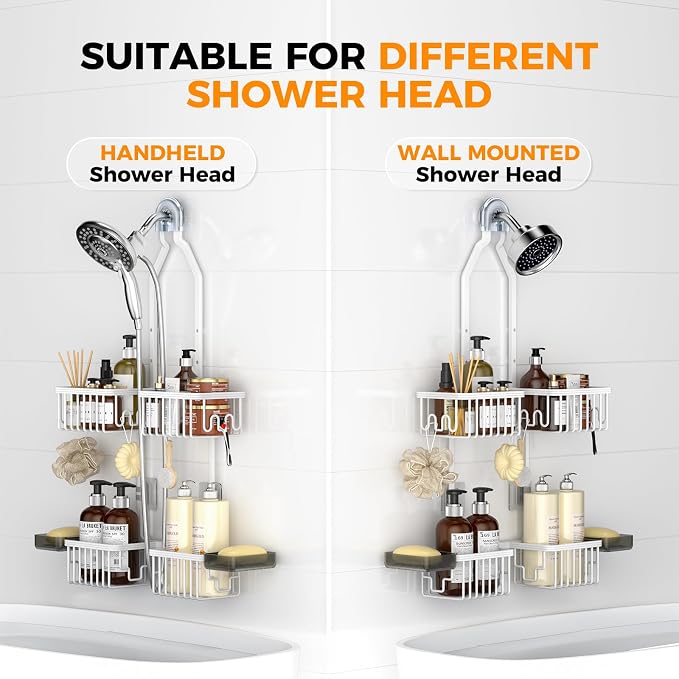 REINHARDT Aluminum Shower Caddy Hanging Adjustable Shower Caddy, Rustproof - Image 6