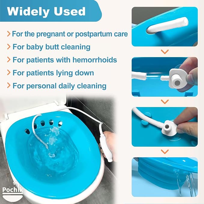 Pochik Sitz Bath for Toilet Seat Hemorrhoids and Postpartum Care, Yoni Steam - Image 7
