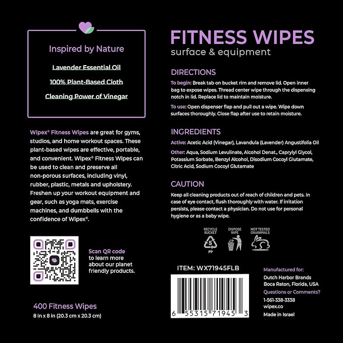 Wipex Gym Wipes – Natural Fitness Equipment Wipes, Plant-Based Cloth - Image 9