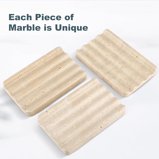 Marble Soap Dish, Easy Cleaning Natural Stone Sponge Holder - Image 4