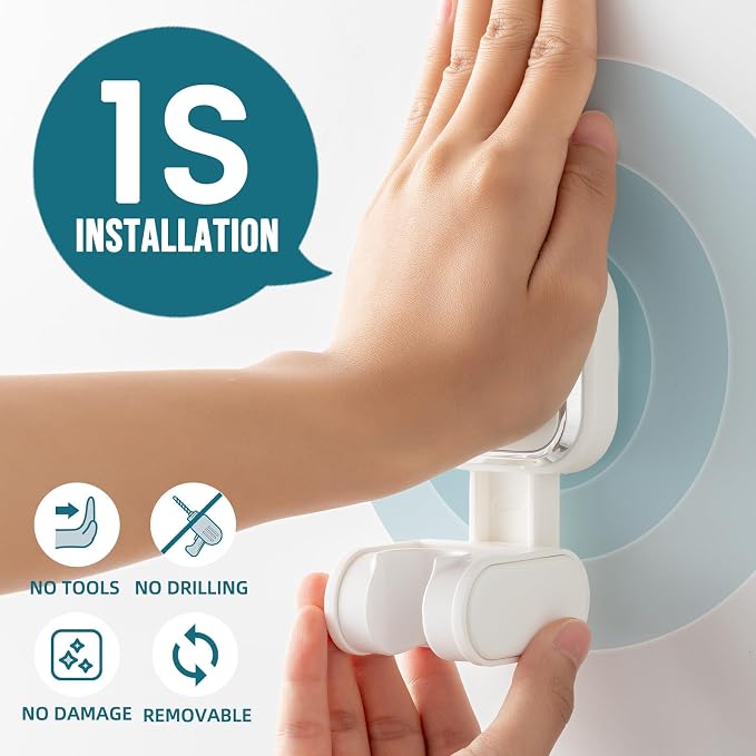 TAILI Shower Head Holder Suction, Handheld Shower Head Bracket, Height Angle - Image 2