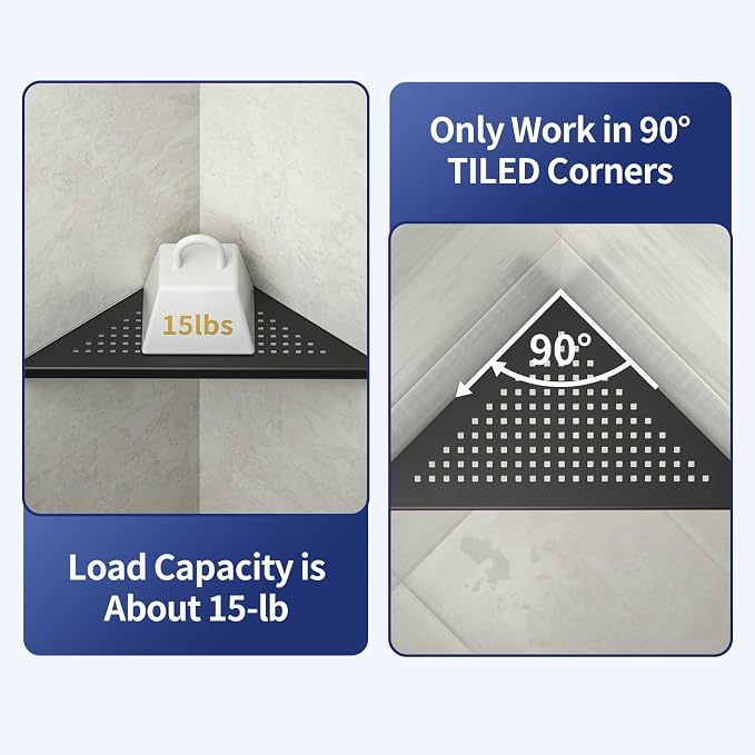 Corner Shower Shelf 2 Pack, 304 Stainless Steel Shelf - Image 2