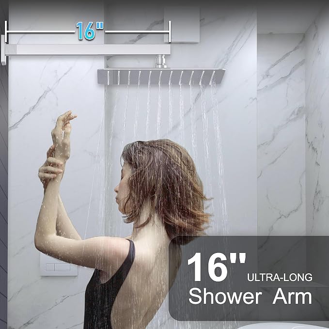 KOJOX Shower System with High Pressure 12 Inch Rainfall Shower Head, Handheld - Image 3