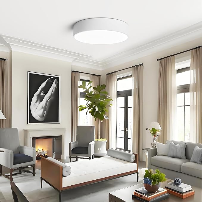 Dimmable LED Flush Mount Close to Ceiling Light Fixture, Living Room Lighting - Image 8