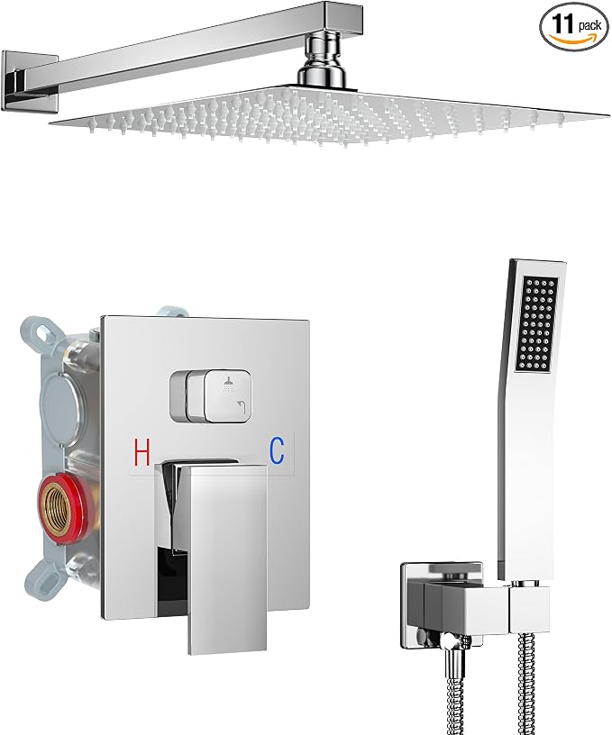 10 Inch Shower Faucet Set, Rainfall Shower System by ShiureBathUS