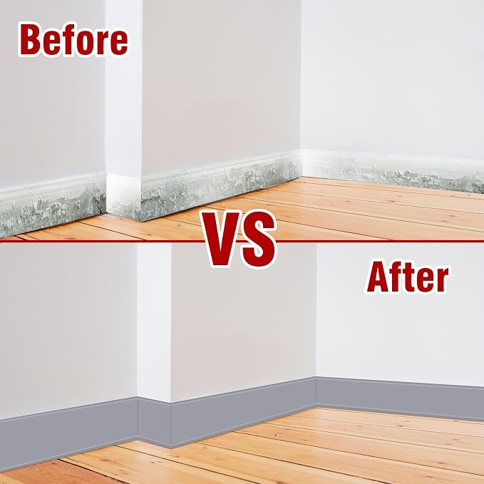 Vinyl Baseboard Molding Trim 4 Inch x 20 Feet Peel and Stick Baseboard Trim - Image 4