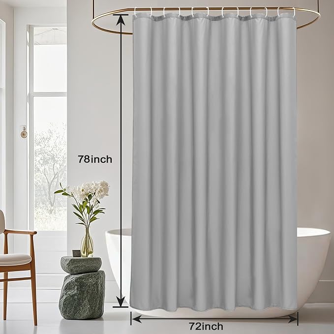 AooHome Extra Long Shower Curtain 72 Width x 78 Height Inch, Fabric Shower - Image 8