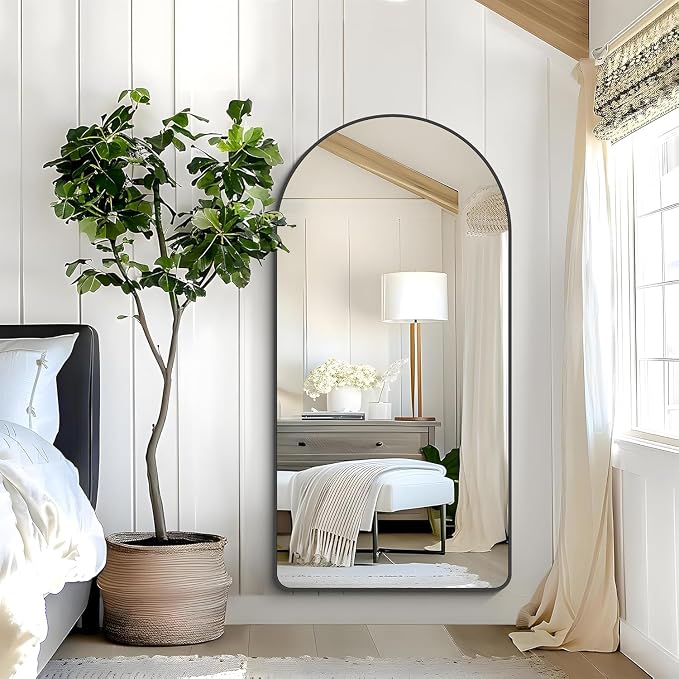 GLASHOM Arched Bathroom Mirror, Wall Mounted Mirror, Living Room, Vertically - Image 2