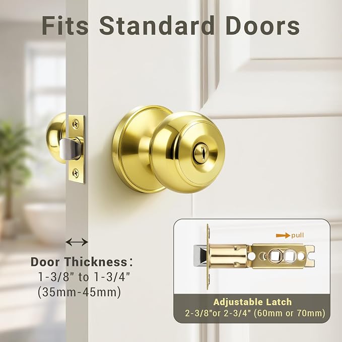 KNOBWELL 5 Pack Privacy Door Knob - Image 5