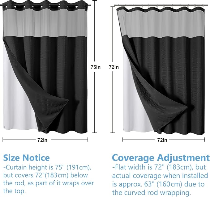VANZAVANZU Hookless Shower Curtain - Image 6