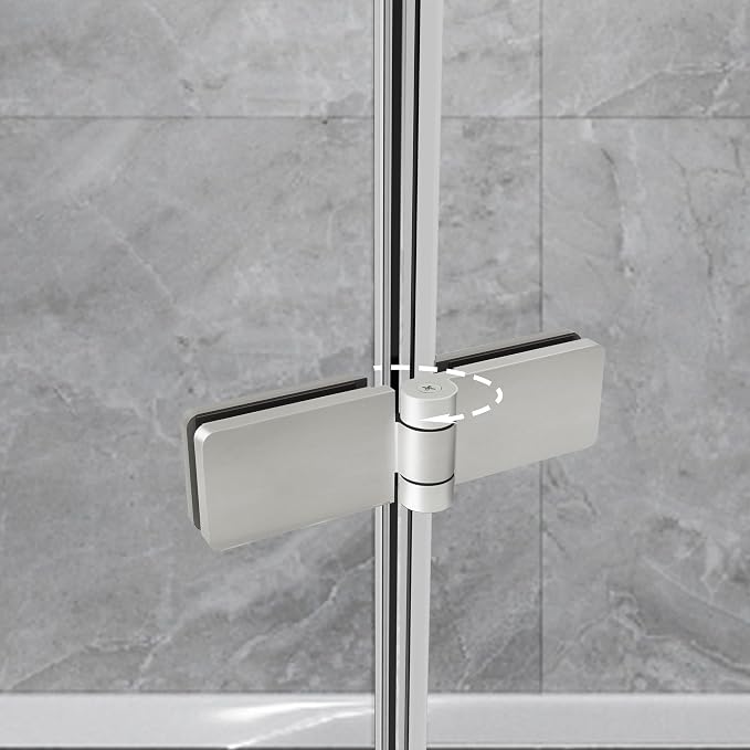 Bathroom Frameless Hinged Foldable Tub Door, Shower Glass Door 43 * 58” Shower - Image 3