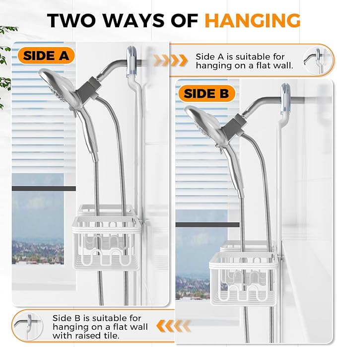 REINHARDT Aluminum Shower Caddy Hanging Adjustable Shower Caddy, Rustproof - Image 9