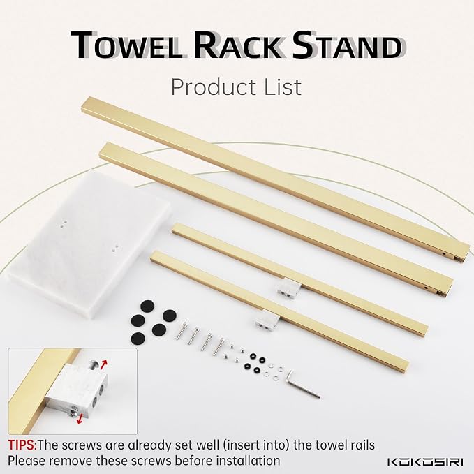 KOKOSIRI Bathroom Towel Rack 2-Tier Standing Towel Bars - Image 7