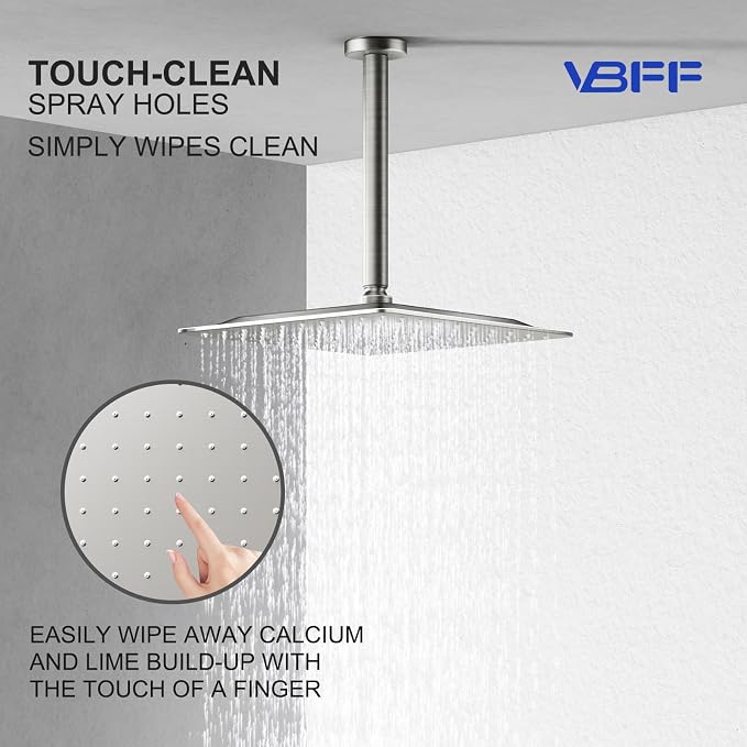 VBFF-Shower Head, rain shower head, 8 inch- Square Shower Head, 1.8 GPM Flow - Image 7