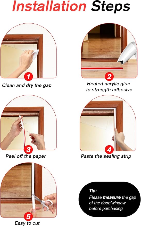 SUNMON Weather Stripping Silicone Door Seal Strip - Image 4