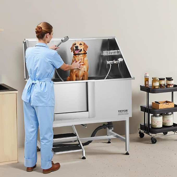 VEVOR Stainless Steel Dog Washing Station, Professional 50 inch Pet Grooming - Image 8