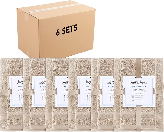 Arkwright 100% Cotton Luxury 36 Piece Bath Towel Sets Bulk by Arkwright